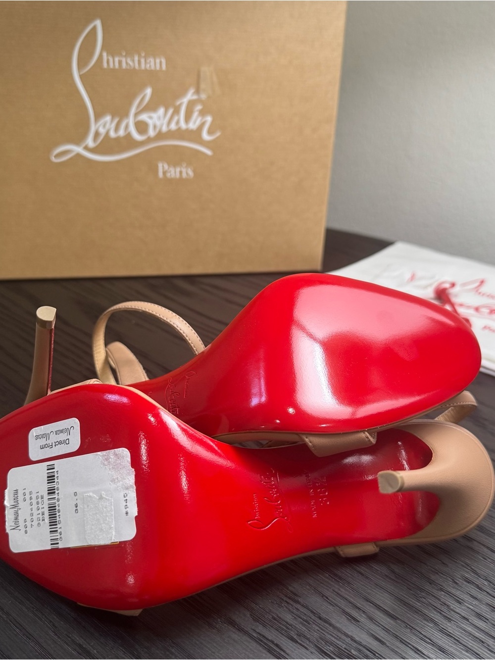 Christian Louboutin Loubigirl 100 Sandals Leather Nude 36.5 - Picture 8 of 9